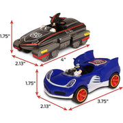 NKOK Sonic Transformed All-Stars Racing Pull Back Action Car Set, Sonic and Shadow, Blue and Black, 2-Pack
