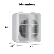 Pelonis 1500W Electric Fan-Forced Space Heater, 3-Speed Settings, Fan-Only Mode, White, PSHF10M1AWWV