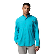 Columbia Men's PFG Tamiami II Long Sleeve Button-Down Shirt, UPF 40 Sun Protection, Ocean Teal, X-Large Tall, 1286064