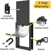 Hakuna 1167 Pets Deluxe Aluminum Dog & Cat Pet Door with Locking Panel for Screens