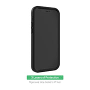 Onn Rugged Phone Case with Holster, Hard Shell Shock-Absorbent Protection for iPhone 12 and iPhone 12 Pro, Black Matte RH12RB36018247