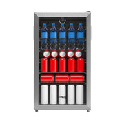 Arctic King Beverage Refrigerator, Compact 3.3 Cu Ft Mini Fridge with Glass Door, LED Light, Adjustable Shelves, Silver, ARV115B1ASLT