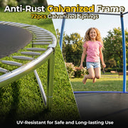 Mersco 12FT Pumpkin-Shaped Kids Trampoline with Safety Enclosure Net, Galvanized Steel Frame, Ladder Included, Outdoor Backyard Fun