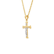 Brilliance Fine Jewelry Womens 10K Two Tone Gold Hollow Crucifix Cross Charm