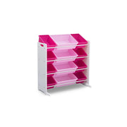 Delta Children TB83450GN-130 Kids Toy Storage Organizer with 12 Plastic Bins, White/Pink