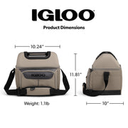 Igloo Trek Gripper Soft Sided Cooler, 22 Can Capacity, Premium Insulation, Sandstone Tan