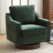 Ktaxon 360 Swivel Accent Chair with Soft Chenille Fabric and High Resilience Cushion, Green, 30.9 x 30.3 x 35.8 in, 15838754586