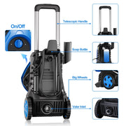 PANRANO 203BL 3500 PSI Max 2.5 GPM Power Washers Electric Powered Power Washer w/25FT Hose, Blue