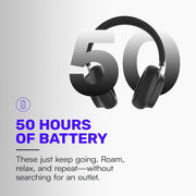 Raycon Essential Over-Ear Bluetooth Headphones, Active Noise Cancelling, Wireless, Black, 50-Hour Battery Life, RBH810-25E
