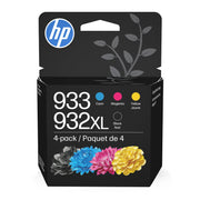 HP N9H62FN#RFD 933 Cyan Magenta Yellow and 932XL Black Ink Cartridge Combo Pack, 4-Pack