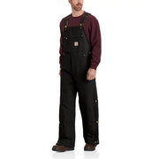 Carhartt Men's Firm Duck Insulated Bib Overall, Black, X-Large Short, 106672