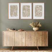 TOARTi Botanical Farmhouse Wall Art Set, Framed Boho Plant Wall Decor, Neutral Minimalist Floral Painting, Rustic Wildflower Canvas Prints, 3 Pieces, 16x24 in