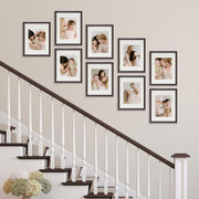 Sheffield Home 9-Pc Picture Frame Set, Matted 11x14 in, Dark Oak, 131067