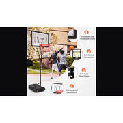 Ktaxon Height Adjustable Basketball Hoop Stand 5.2-6.9 ft Portable Basketball Stand with Wheels for Kids Adult Indoor/Outdoor