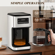 Havato 14-Cup Drip Coffee Maker, Stylish Compact Silver Coffee Machine with One-Click Operation, Energy Efficient, CM9451-ULZYP