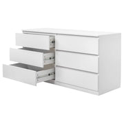 FCH Ktaxon 6 Drawer Double Dresser, White