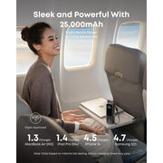 Anker Laptop Power Bank, 25,000mAh, 165W, Triple 100W USB-C Ports, Built-In Retractable USB-C Cables, Black, A1695H11