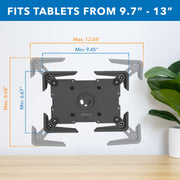 Mount-It! Universal Tablet Wall Mount Holder, Secure Steel Enclosure, Fits 9.7 to 13.1 Inch Tablets, Wall or VESA 75x75mm Mounting, Portrait or Landscape, Black, MI-3882BLK