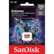 SanDisk Extreme 256GB microSDXC UHS-I Memory Card, Class 10, U3, V30, A2 App Performance, Gold, SDSQXAV-256G-GN6GN