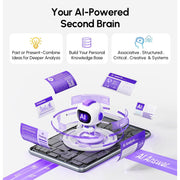 GJGOO AI Voice Recorder & Transcriber with GPT-5 Analysis, 30-Hour Recording, 112-Language Speech-to-Text, Auto Summary, Gray