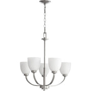 Quorum Reyes 5-Light Chandelier, Classic Nickel Finish, 26 in Width, 24.25 in Height, Transitional Style, 6060-5-64