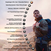 Mobvoi TicWatch Pro 5 Sandstone Snapdragon W5+ Gen 1 Platform Wear OS Smart Watch 80 Hrs Long Battery