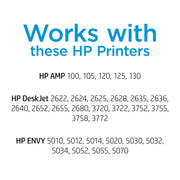 HP N9K02AN#RFD 65 Black Original Ink Cartridge, Sharp Vibrant Black Prints, 120 Page Yield, Eco-Friendly Design