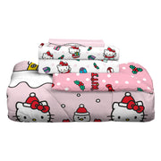 Franco Manufacturing Co. Inc. 7C086W Hello Kitty Holiday Kids 6 Piece Reversible Comforter Bed In A Bag, Queen