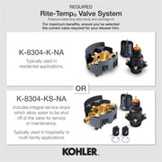 Kohler K-TS97018-4-CP Avid Rite-Temp Sequencial Valve Trim with Lever Handle