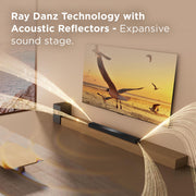 TCL Q65H Q Series 5.1 Channel Soundbar with Dolby Atmos, DTS:X, Ray Danz Acoustic Reflectors, Wireless Subwoofer, Bluetooth Streaming, Black