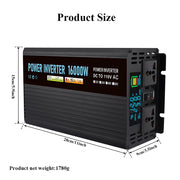 DFITO Power Inverter, 12V DC to 110V AC, 8000W Continuous, 16000W Surge, Modified Sine Wave, LCD Display