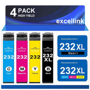 Excellink 232XL-04 Ink Cartridges for Epson 232 Ink Compatible for Epson XP-4200 XP-4205 WF-2930 WF-2950 Printer