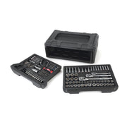 Hyper Tough 8UJ0112S 170-Piece Mechanics Tool Set, 1/4, 3/8, 1/2-Inch Drive, SAE and Metric, Chrome Vanadium, Red and Black
