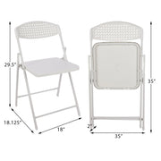 Mainstays MS6511745671002 Steel Frame Light-Weight Compact Plastic Folding Chairs, White (Set of 10)
