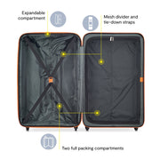 Securitech by Delsey Patrol 31 Large Checked Hardside Spinner Luggage, Durable Scratch-Resistant ABS Shell, Expandable, Smooth-Glide 360 Single Spinner Wheels, Blue, 40400680511