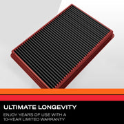 K&N Select Engine Air Filter, Dry Synthetic, Washable, High Performance, Compatible with 1981-2022 Nissan Infiniti Renault Vehicles, SA-2031