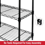 Rubbermaid 3-Tier Heavy Duty Black Wire Shelving Unit, Adjustable Shelves, 450lb Capacity, 23.2in W x 13.4in D x 30.6in H, 42829B