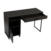 Mainstays 651879466 Wood & Metal Writing Desk with 1 Drawer and 1 Door for Teens Adult, 29.92in, Espresso Finish.