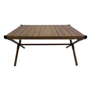 Ozark Trail Aluminum Roll-Top Camping Table, Dark Brown