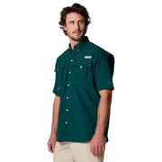 Columbia Bahama Short-Sleeve Button-Down Shirt - Midnight Teal - L