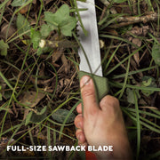 Swiss Tech Hacken Tactical Machete, 18-Inch Titanium-Coated Stainless Steel Sawtooth Blade, Green Rubber Handle, D31386