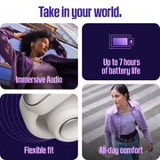 Bose Ultra Open Earbuds with OpenAudio Technology, Bluetooth 5.3, IPX4 Water Resistant, Chilled Lilac, 26.5 Hours Playtime