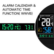 Newentor Home Weather Station with 7.5-Inch Full-Color Display, Wireless Outdoor Sensor, Atomic Clock, Dual Alarms, Black, Q3-1-Black