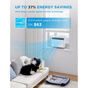 Midea 12,000 BTU Smart Inverter U-Shaped Window Air Conditioner, Energy Star Certified, Wi-Fi Enabled, Ultra Quiet, White, MAW12V1QWT
