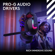 Logitech G Astro A20 X Lightspeed Wireless Gaming Headset, Two-System PLAYSYNC Audio, 48 kHz Microphone, LIGHTSYNC RGB, Black