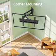 USX MOUNT Full Motion TV Wall Mount for 26-65 Inch TVs, Swivels 90, Tilts 12, Extends 31.22 in, Holds Up to 80 lb, VESA 400x400mm, Black Steel WMM904