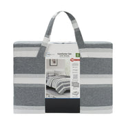 Mainstays Grey Stripe 7 Piece Bed in a Bag Comforter Set with Sheets, Grey Stripe, Twin/Twin-XL - Texture Print