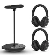 Simolio 737D2 Dual Wireless Over-Ear Headphones for TV, Voice Highlighting, 100ft Range, Independent Volume Control, White and Black