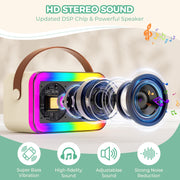 JYX D36-T Karaoke Machine, Mini Karaoke Machine for Kids Adult, Bluetooth Speaker with 2 Microphones, Portable Singing Speaker