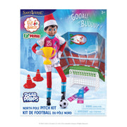 The Lumistella Company Elf on the Shelf Polar Props Soccer Set, Elf-Sized Uniform, Scarf, Printed Pitch, Goal Net, Soccer Ball, Cones, Trophy, 11-Piece Kit